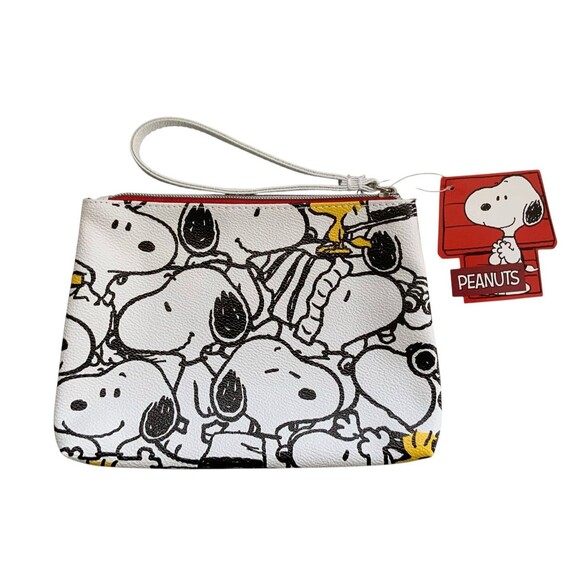 Peanuts Snoopy With Woodstock Black White Yellow Large Wristlet Clutch NWT - Picture 10 of 10